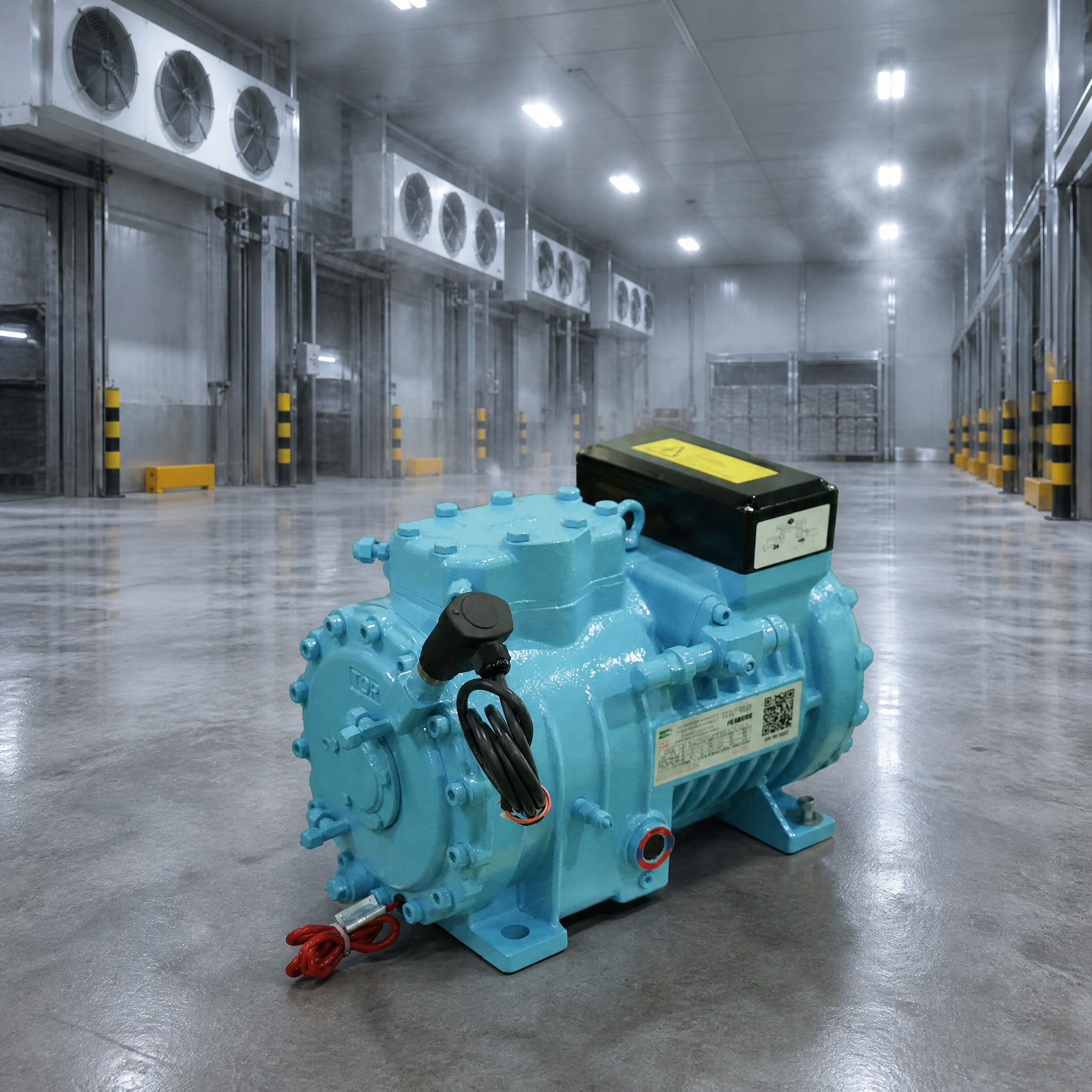 Compresor de refrigeración alternativo industrial de dos cilindros para sistemas de refrigeración de procesos y equipos marinos